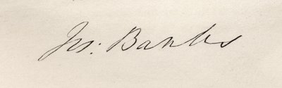 Signature of Sir Joseph Banks (1743-1820) Baronet of Banks by English School